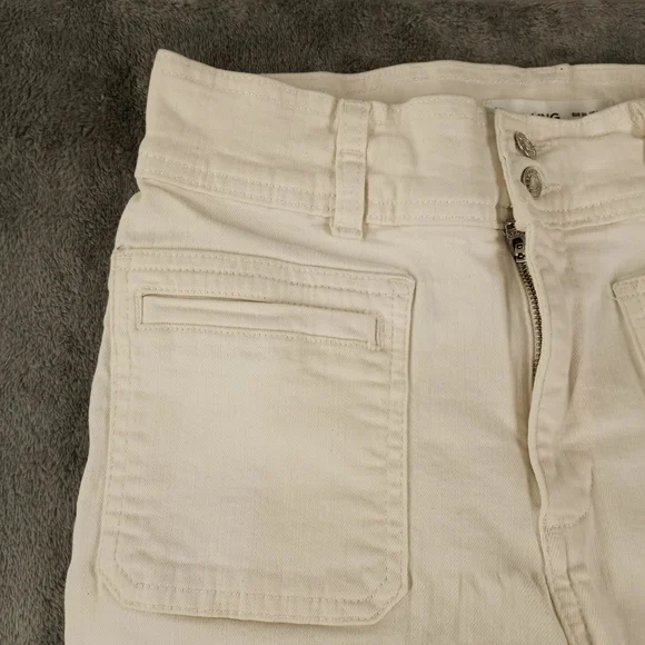 Mango Women's Cream High-Waist Straigh Jeans Size 4 - Picture 3 of 16